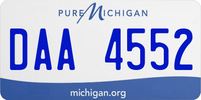 MI license plate DAA4552