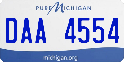 MI license plate DAA4554