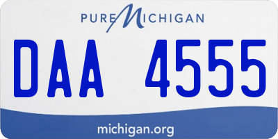 MI license plate DAA4555