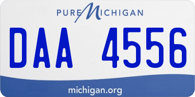 MI license plate DAA4556