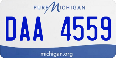 MI license plate DAA4559