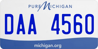 MI license plate DAA4560