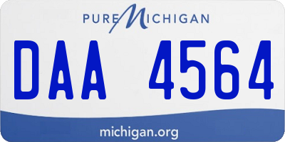 MI license plate DAA4564