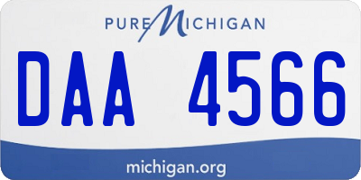 MI license plate DAA4566