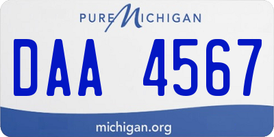 MI license plate DAA4567