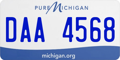 MI license plate DAA4568