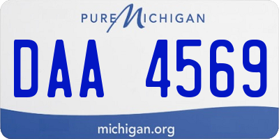 MI license plate DAA4569