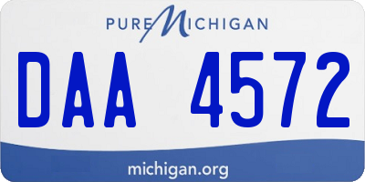 MI license plate DAA4572