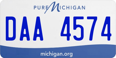 MI license plate DAA4574