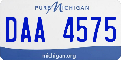 MI license plate DAA4575