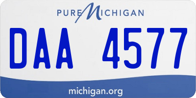 MI license plate DAA4577