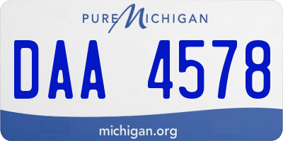 MI license plate DAA4578