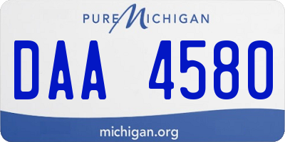 MI license plate DAA4580