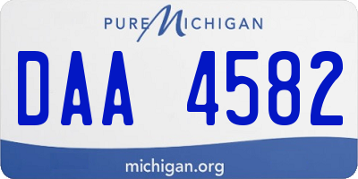 MI license plate DAA4582