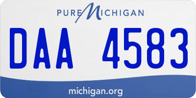 MI license plate DAA4583