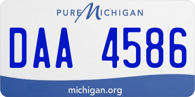 MI license plate DAA4586