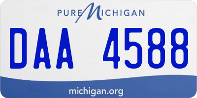 MI license plate DAA4588