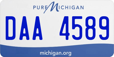 MI license plate DAA4589