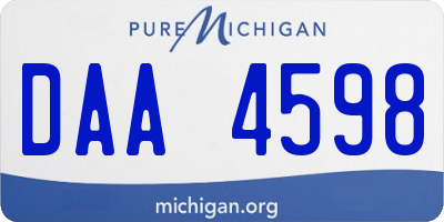 MI license plate DAA4598
