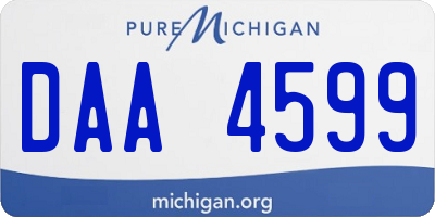 MI license plate DAA4599