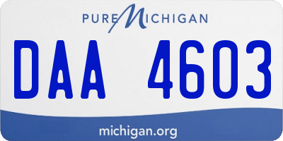 MI license plate DAA4603