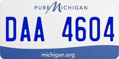 MI license plate DAA4604