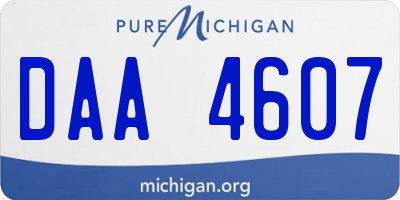 MI license plate DAA4607