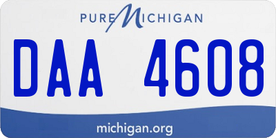 MI license plate DAA4608