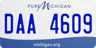 MI license plate DAA4609