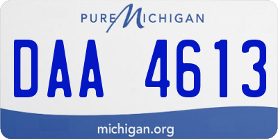 MI license plate DAA4613