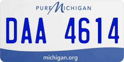 MI license plate DAA4614