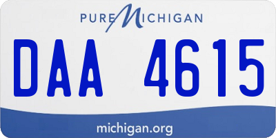 MI license plate DAA4615