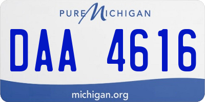 MI license plate DAA4616