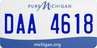 MI license plate DAA4618