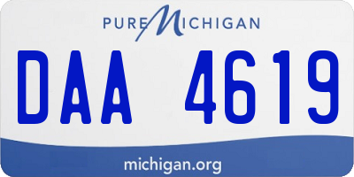 MI license plate DAA4619