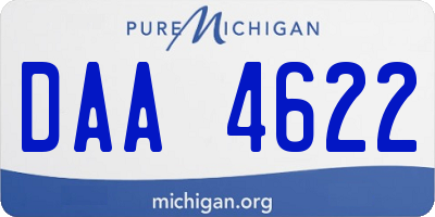 MI license plate DAA4622