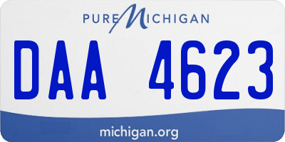 MI license plate DAA4623