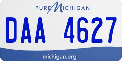 MI license plate DAA4627