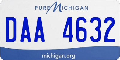 MI license plate DAA4632