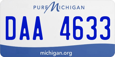 MI license plate DAA4633