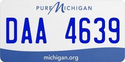 MI license plate DAA4639