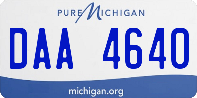 MI license plate DAA4640