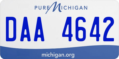 MI license plate DAA4642