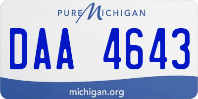 MI license plate DAA4643