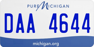 MI license plate DAA4644