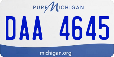 MI license plate DAA4645