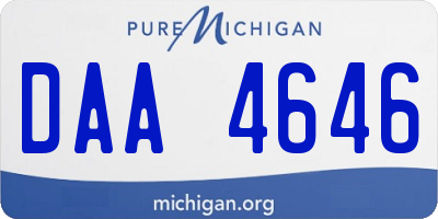 MI license plate DAA4646