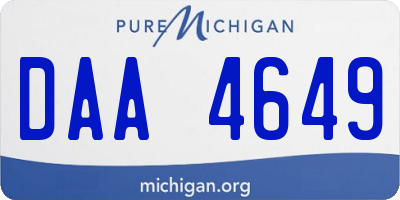 MI license plate DAA4649
