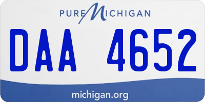 MI license plate DAA4652