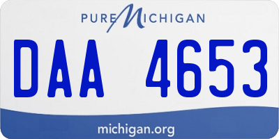 MI license plate DAA4653